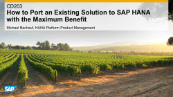 How to Port an Existing Solution to SAP HANA