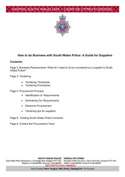 How to do Business with South Wales Police: A Guide...  Contents: