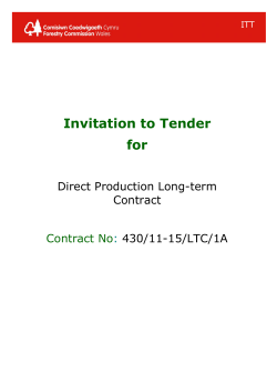 Invitation to Tender for  Direct Production Long-term