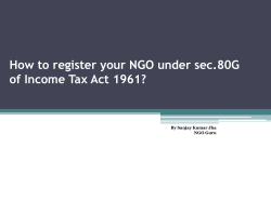 How to register your NGO under sec.80G  By Sanjay Kumar Jha