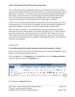 “How to” Set up Microsoft Word 2010 for writing a...