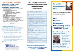 How To Make a Donation Keep the Opportunity Alive . . .