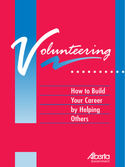 OLUNTEERING How to Build Your Career by Helping