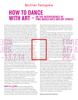 HOW TO DANCE WITH ART – ON THE INTERFERENCE OF