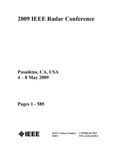 2009 IEEE Radar Conference  Pasadena, CA, USA 4 – 8 May 2009