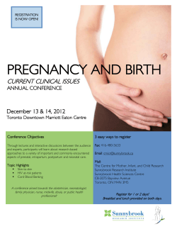PREGNANCY AND BIRTH  CURRENT CLINICAL ISSUES December 13 &amp; 14, 2012