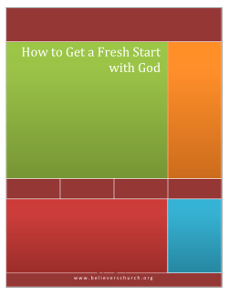 How to Get a Fresh Start with God