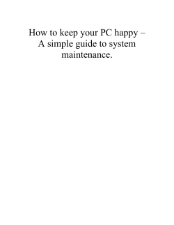 How to keep your PC happy – maintenance.