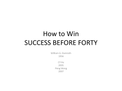 How to Win SUCCESS BEFORE FORTY William G. Damroth 1956