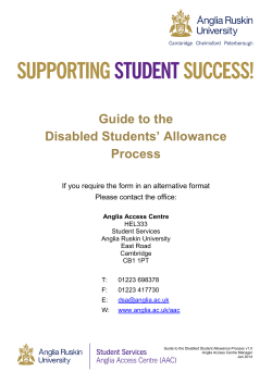 Guide to the Disabled Students’ Allowance Process