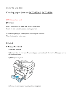 [How-to Guides]  Clearing paper jams on SCX-4216F, SCX-4016 [Overview]