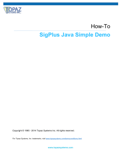 How-To SigPlus Java Simple Demo