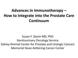 Advances in Immunotherapy – How to Integrate into the Prostate Care Continuum