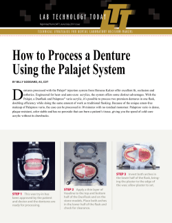 D How to Process a Denture Using the Palajet System
