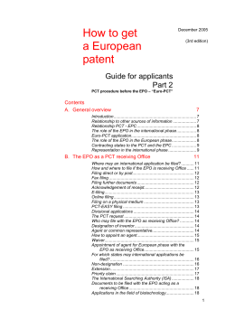 How to get a European patent Guide for applicants