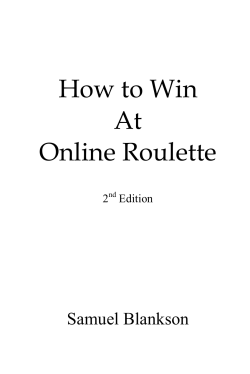 How to Win At Online Roulette Samuel Blankson