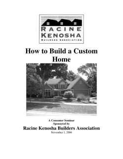 How to Build a Custom Home  Racine Kenosha Builders Association