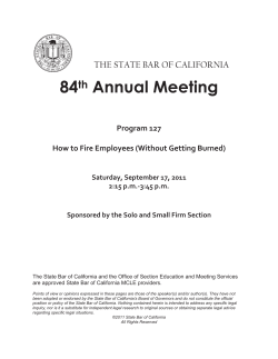 84 Annual Meeting th THE STATE BAR OF CALIFORNIA