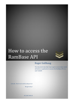 How to access the RamBase API Roger Gullhaug