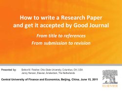 How to write a Research Paper From title to references