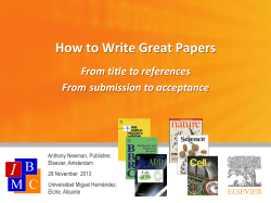 How to Write Great Papers  From title to references From