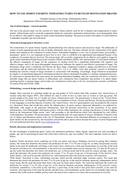 HOW TO USE SPORTS TOURISTS&rsquo; INFRASTRUCTURES TO DEVELOP DESTINATION BRANDS