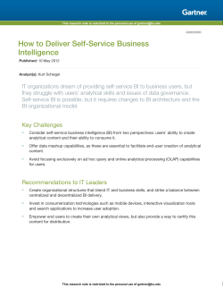 How to Deliver Self-Service Business Intelligence
