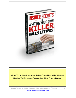 Write Your Own Lucrative Sales Copy That Kills Without