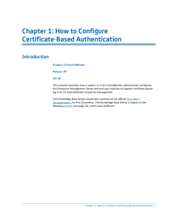 Chapter 1: How to Configure Certificate-Based Authentication Introduction