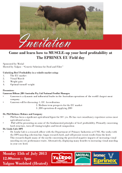 Invitation Come and learn how to MUSCLE-up your herd profitability at