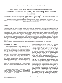 When and how to use self (home) and ambulatory blood... monitoring