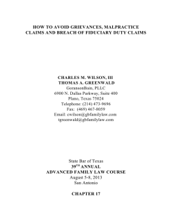 HOW TO AVOID GRIEVANCES, MALPRACTICE