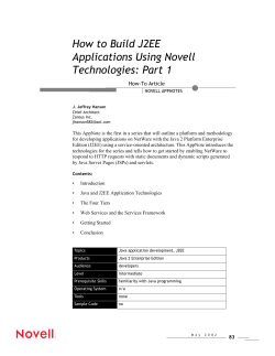 How to Build J2EE Applications Using Novell Technologies: Part 1 How-To Article