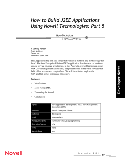 How to Build J2EE Applications Using Novell Technologies: Part 5 How-To Article