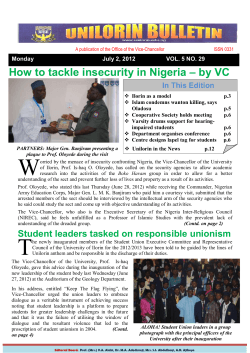 W How to tackle insecurity in Nigeria – by VC