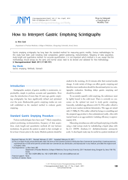 JNM How to Interpret Gastric Emptying Scintigraphy Journal of Neurogastroenterology and Motility