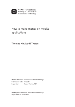 How to make money on mobile applications Thomas Moltke-H Tveten