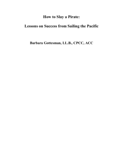 How to Slay a Pirate:  Barbara Gottesman, LL.B., CPCC, ACC
