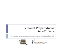 Personal Preparedness for AT Users