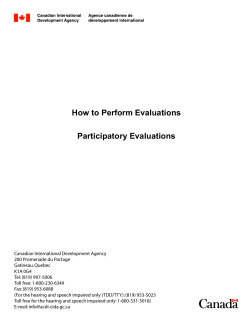 How to Perform Evaluations Participatory Evaluations