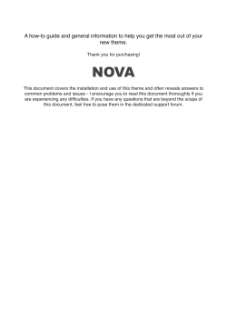 NOVA A how-to guide and general information to help you get... new theme.