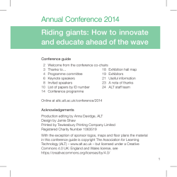 Annual Conference 2014 Riding giants: How to innovate
