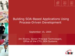 Building SOA-Based Applications Using Process-Driven Development September 15, 2004