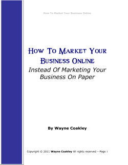 How To How To Market Your Market Your Business On