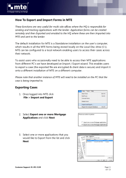 How To Export and Import Forms in MTE