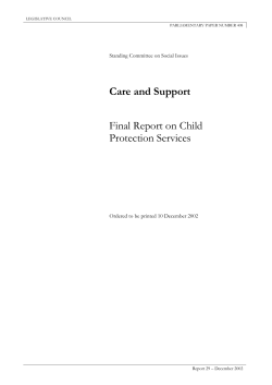Care and Support Final Report on Child Protection Services