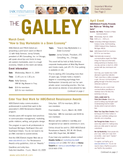 GALLEY THE April Event