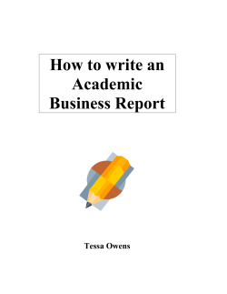 How to write an Academic Business Report