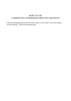 HOW TO USE COMMITTEE/COMMISSION MINUTES ARCHIVES