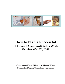 How to Plan a Successful Get Smart About Antibiotics Week October 6